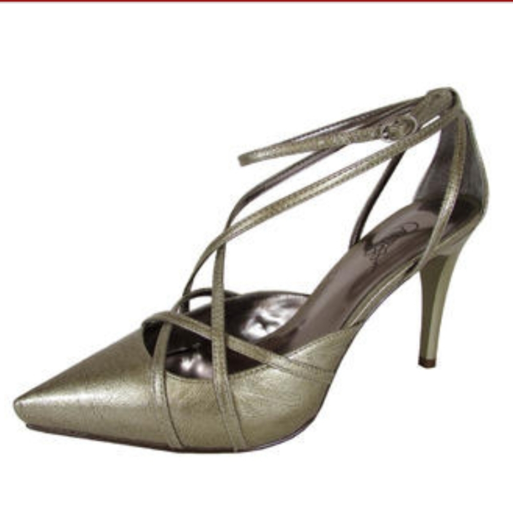 Carlos Vintage Pewter strappy heels